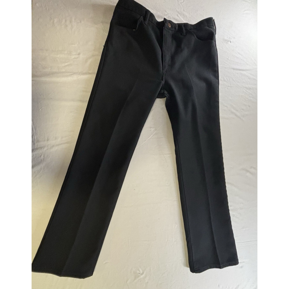 Wrangler 36x32 Black Work Pants USA Made Vintage Regular Fit Twill